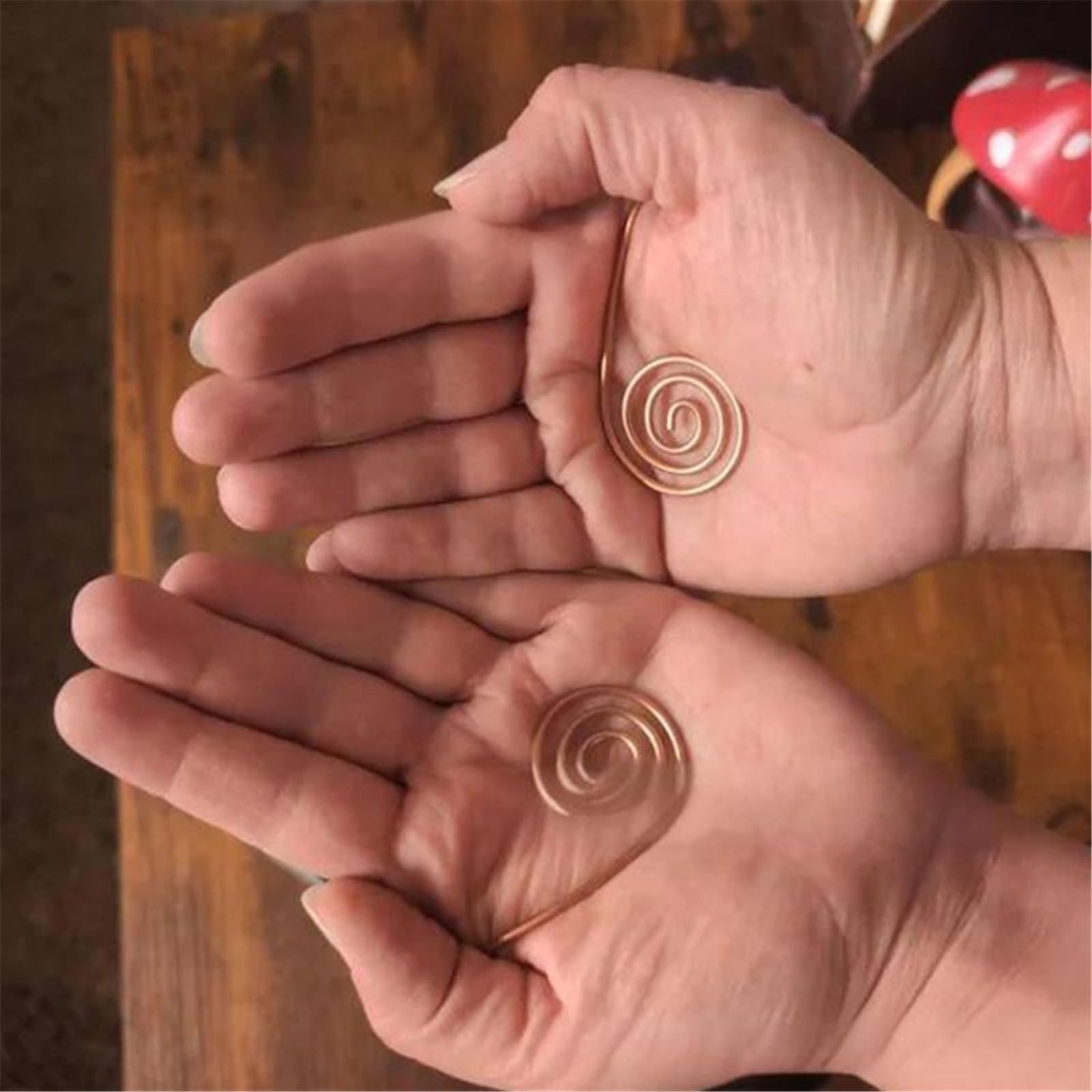 Anelli a spirale in lega di rame per chakra bilanciamento e pratica di consapevolezza HanmdadePalm anelli cerchio di recupero spirituale