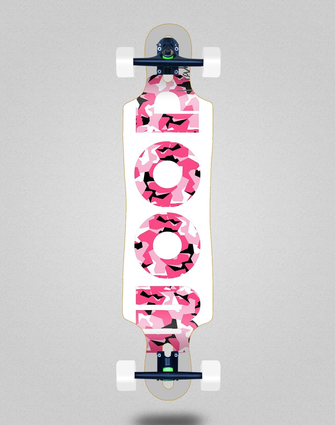 Wood Light Skate Skateboard Longboard Complete 40 x 9 Drop Icon White Pink