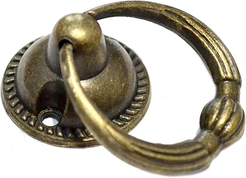 Miniatura 2 de Juego de 8 tiradores de bronce para cajones de estilo vintage, con tornillos para muebles de armario, armario y armario de madera