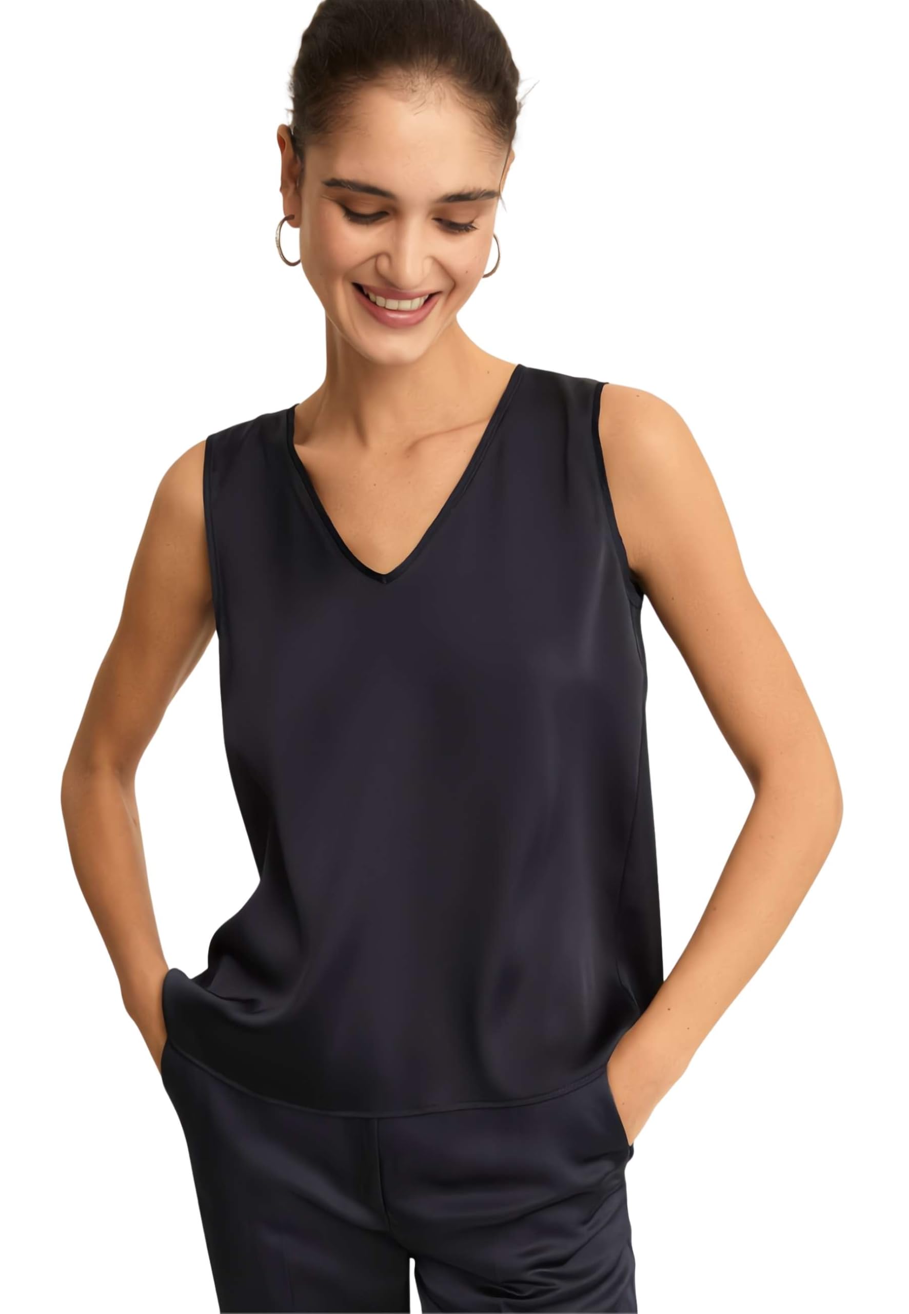 EMME MARELLA Top Donna Giromanica Raso Leggero Cottage