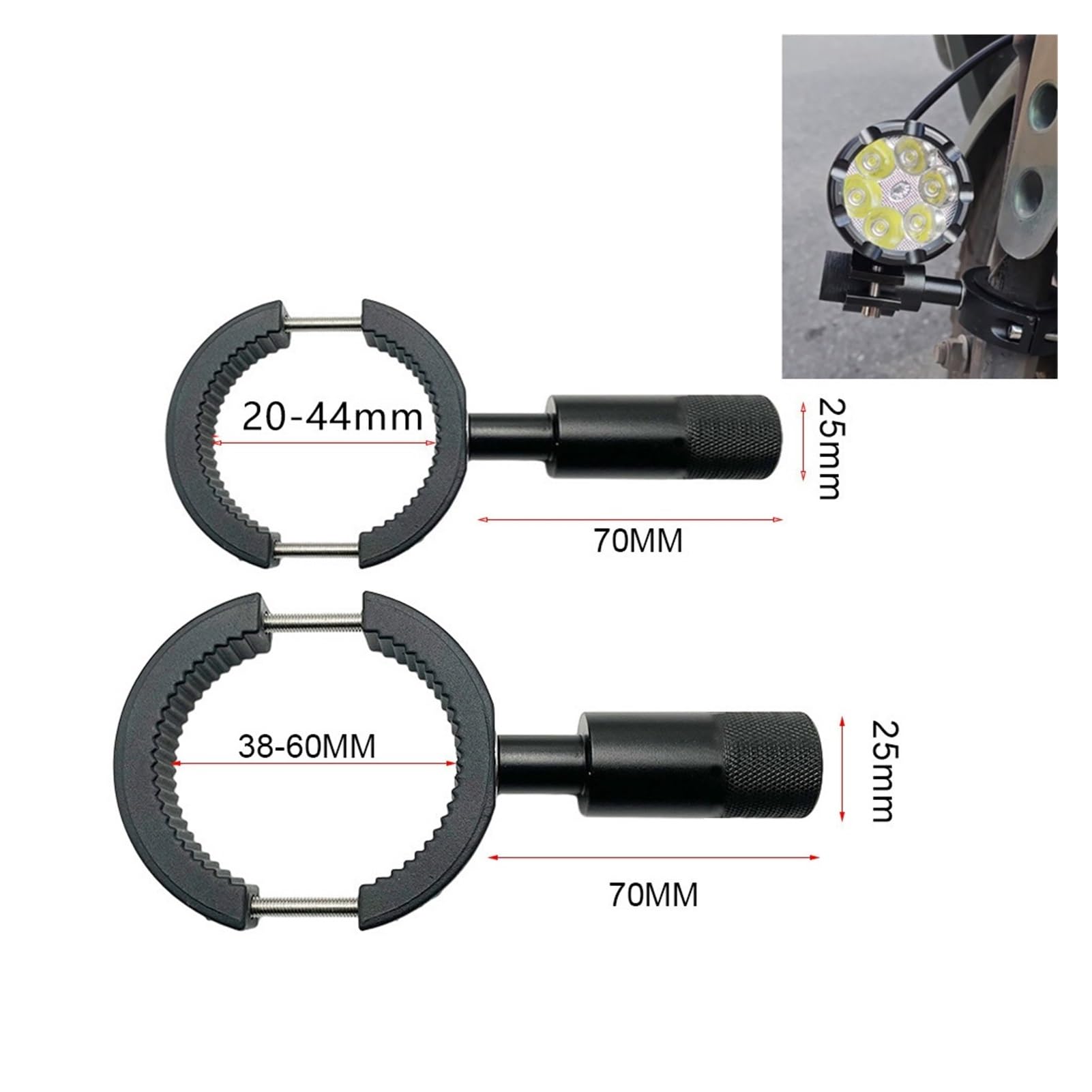Motorcycle LED Headlight Clamp Spotlight Bracket Tube Mount For