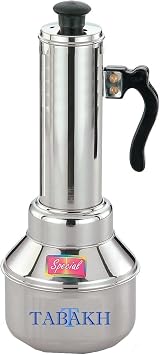 TABAKH Micro Puttu Kudam Cooker, Stainless Steel Steamer, 0.5 L, Silver