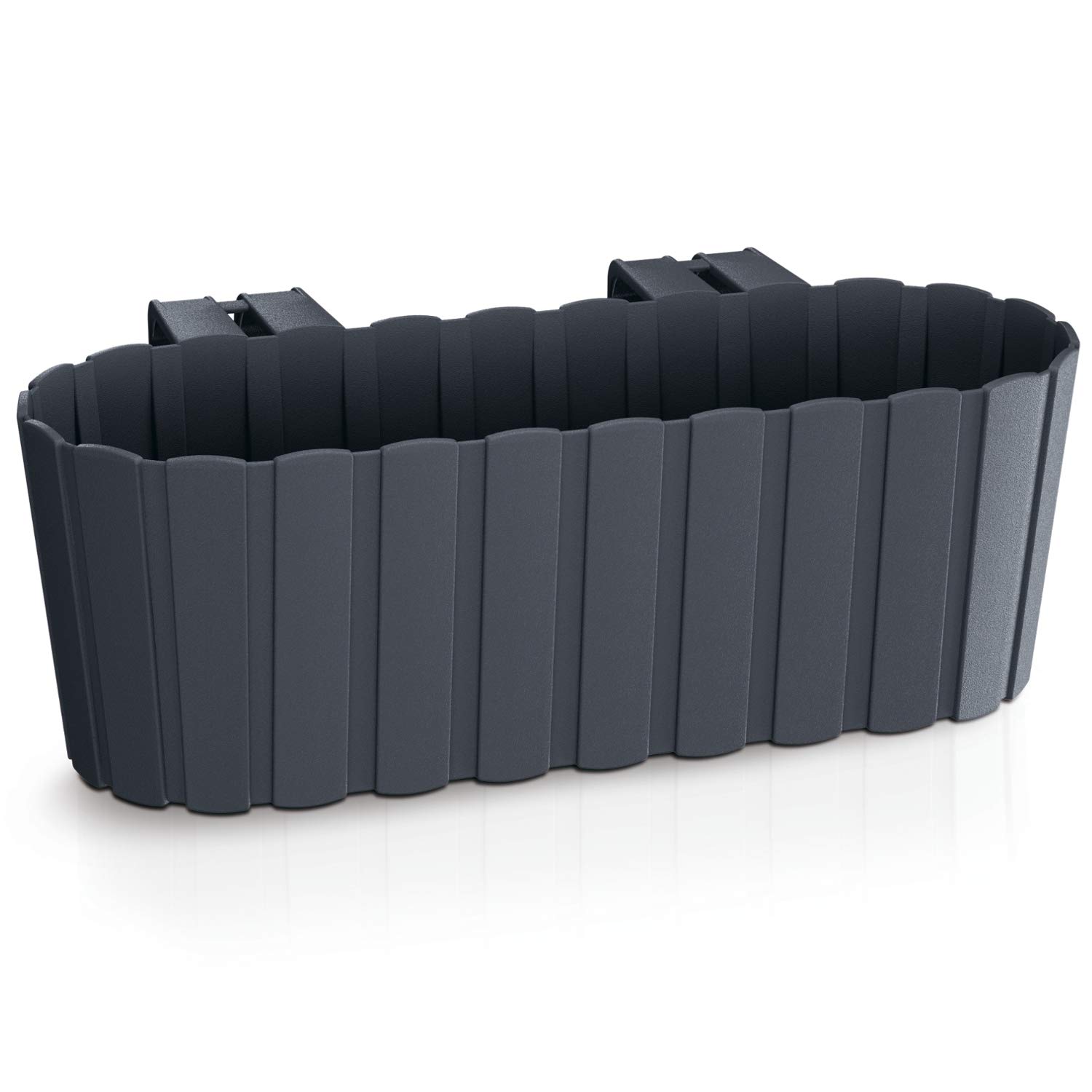 Prosperplast Boardee Hook Flower Box Balcony Flower Pot Planter 4.9 L 383 x 212 x 130 mm (Anthracite)