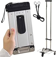 Vista 1 de Japard Carrito de transporte plegable, carrito de equipaje con 2 ruedas de una manera, compacto para carrito de viaje escolar con cuerda elástica