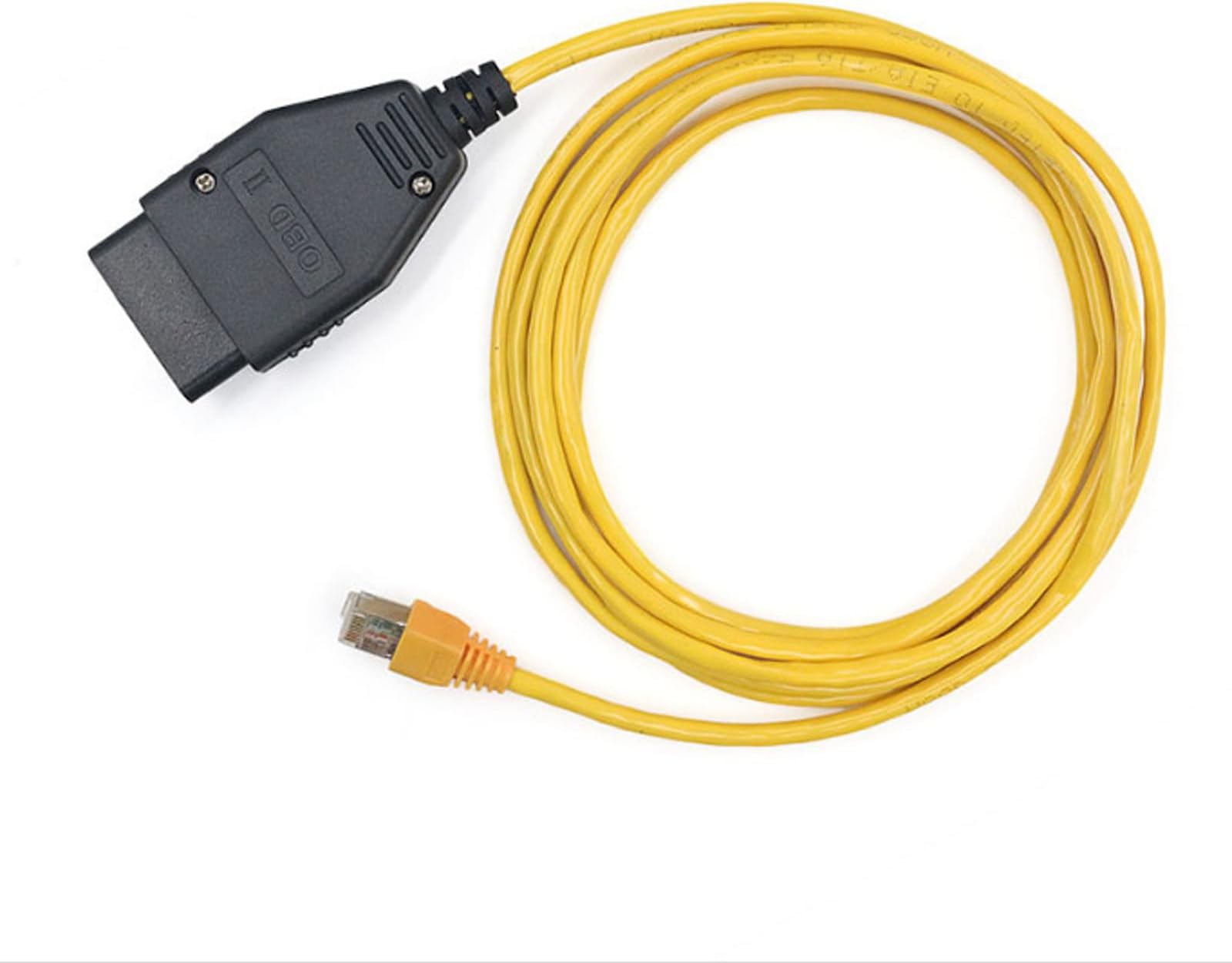 IUSOT OBD to Ethernet Cable for BMW, ENET OBDII Interface Rj45 Cable Coding F-Series, Single Programming Modules ENET Data Line E-sys Icom Wire for OBDII Connector Tools for Coding and Diagnosis