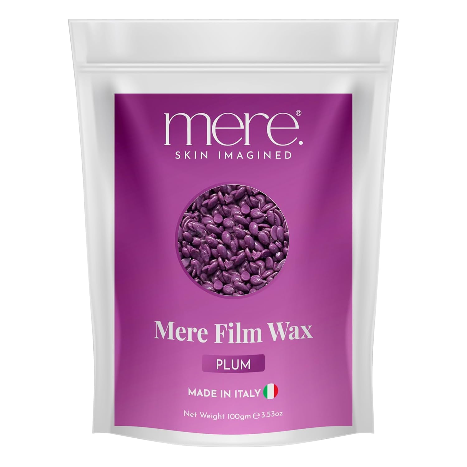 MERE SKIN IMAGINED Hot Film Wax | Stripless Wax for Sensitive Areas | For Face, Upper Lips, Arms, Legs, Bikini Line & Underarms | Gentle & Less Painful (100g, Plum)-image-43