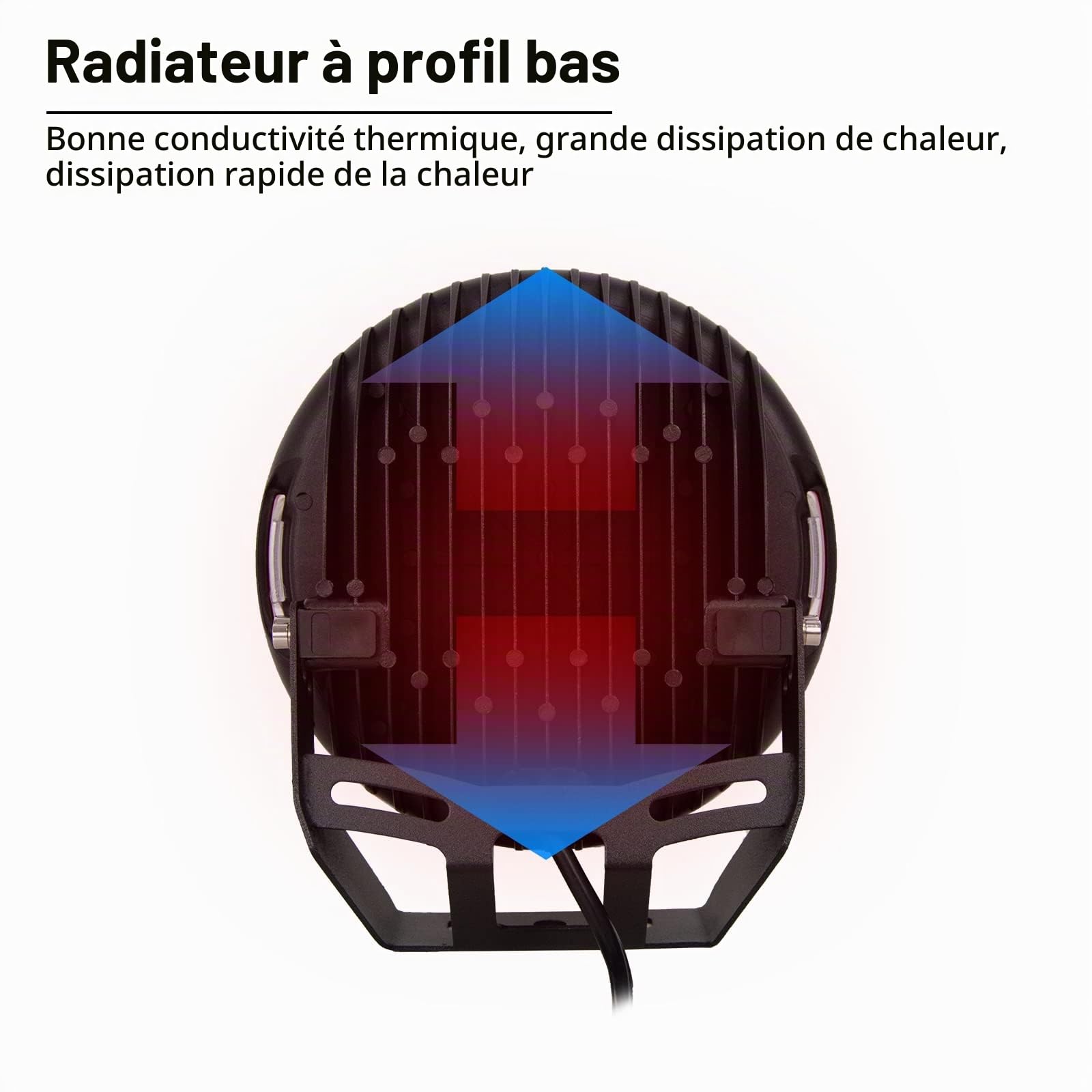 Willpower 2PCS Phare de Travail LED 23cm 9'' 294W Rond Projecteur 12V 24V Feux Antibrouillard Spot Longue Portée Etanche IP67 pour 4x4 Voiture Camion Tracteur SUV Bateau Quad Vehicule Noir