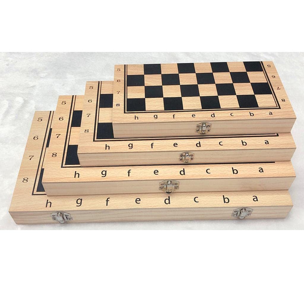 Jeu D'échecs Portable en Bois, Jeu Classique pour Adultes, Noir + Blanc, 39x39cm