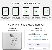 Vista 2 de MMK Funda de teclado para iPad de 10.2 pulgadas 9ª/8ª/7ª generación 2021/2020/2019, teclado inalámbrico BT desmontable con cubierta protectora
