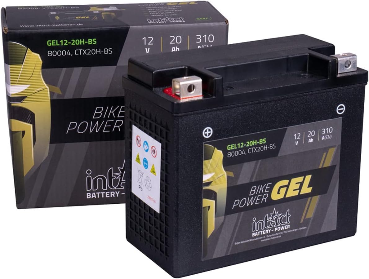 intAct GEL Motorrad-Batterie Bike-Power GEL12-20CH-BS