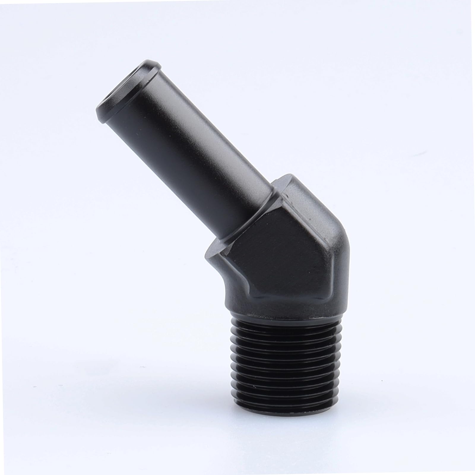 AC PERFORMANCE 3/8" NPT Male to 1/2" Hose Barb Fitting Adapter 45 Degree Aluminum Black Fit for 8AN Push on Hose