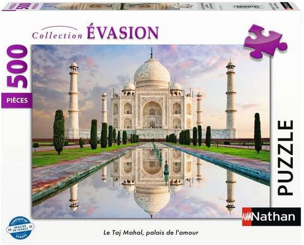 Nathan - Adult Puzzle - 500 Piece Puzzle - The Taj Mahal, Palace of Love - Adults and Children from 12 Years Old - Premium Jigsaw Puzzle - Escape Collection - 12001514