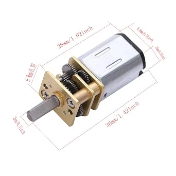 (2PCS) DC6V 100RPM Micro Gear Motor DIY Metal Electric Reducer Mini Gear Reducer Motor 36mm