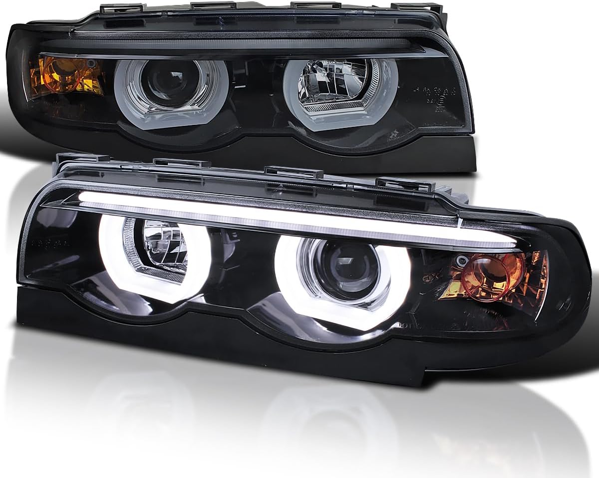 LHP-E3895G-TM Chrome Projector Car Headlight (Housing Smoke Lens)