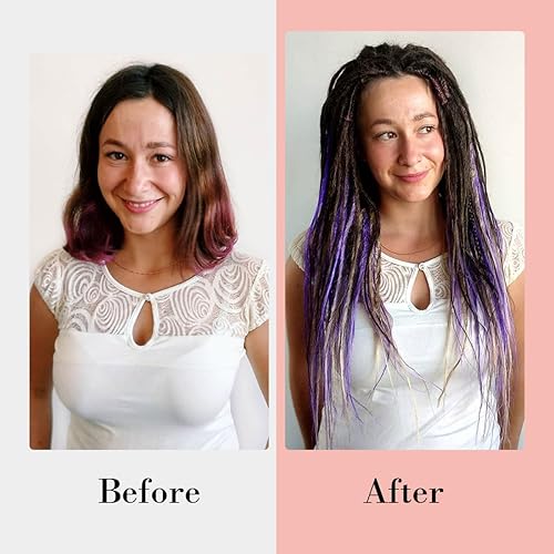 Miniatura 6 de 30 extensiones de rastas de 24 pulgadas, finas de un solo extremo de 0.2 in, extensiones de rastas de color rubio marrón, extensiones de rastas