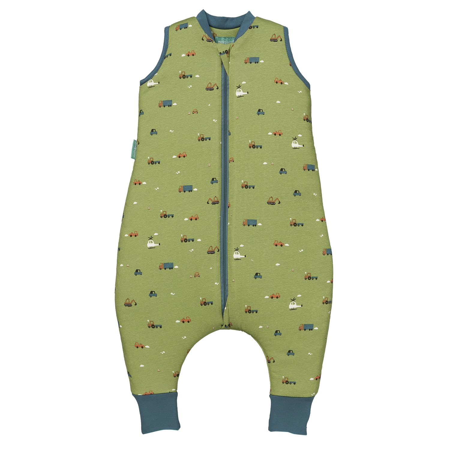 molis&co - Pijama Manta con Pies 2.5 TOG - 70 cm (1 año) - Ideal para Invierno - Suave y cálido - 100% algodón (Oeko-Tex 100) - Green Garden — view 9