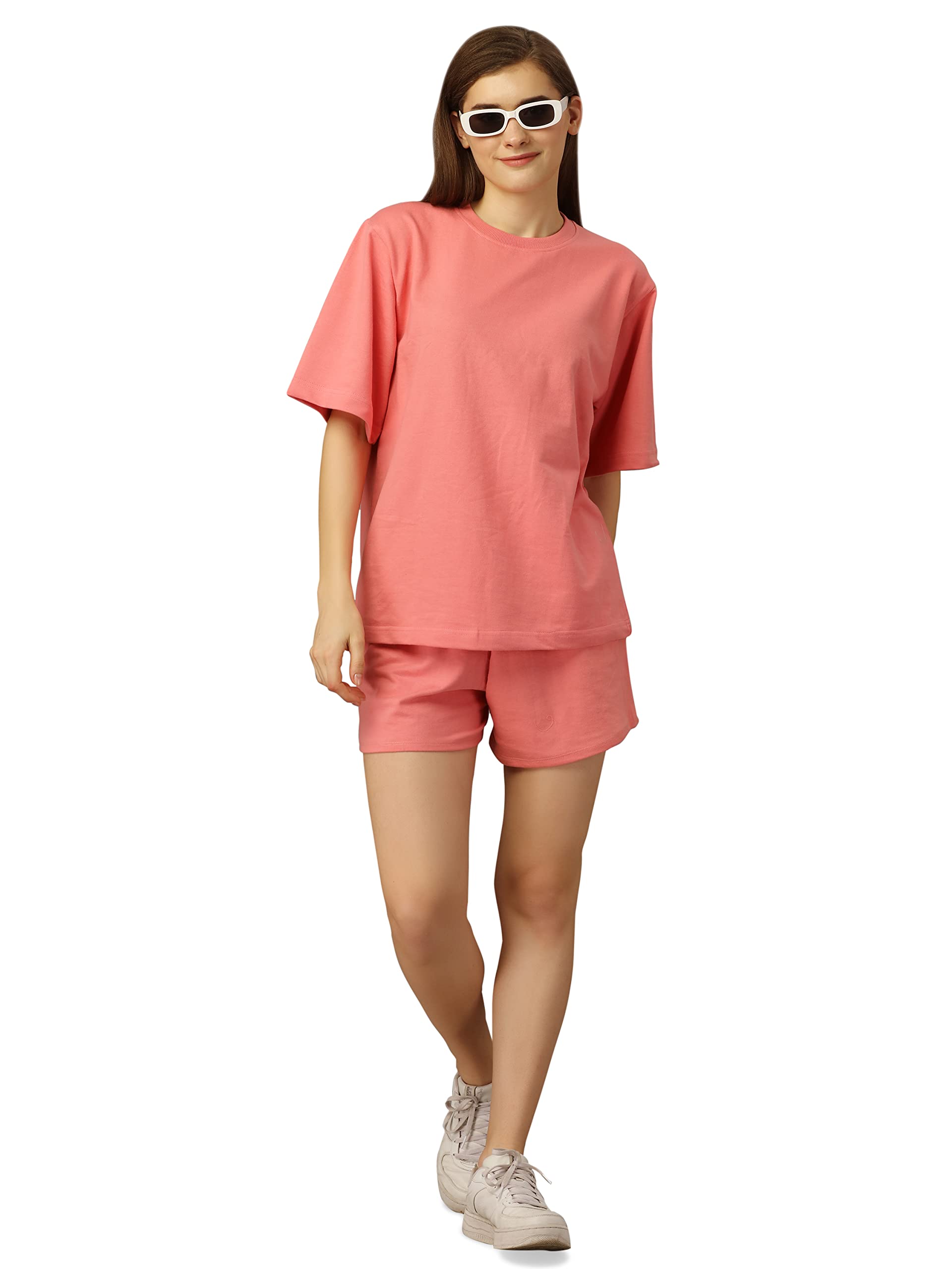 SXV Basic CO-ORDS set : oversized tshirt And shorts Combo-image-14
