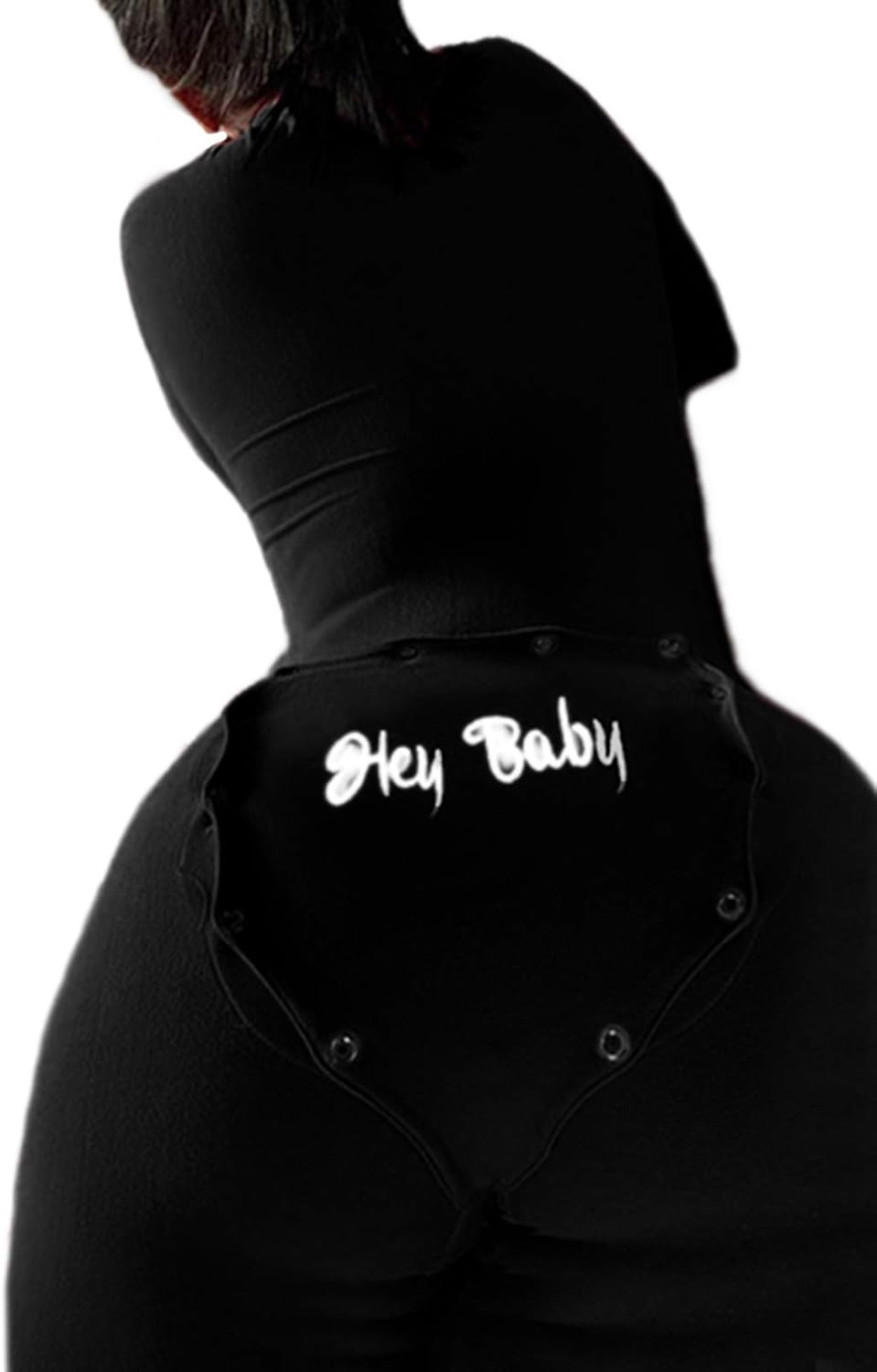 Women's Long One Piece Pajamas with Drop Seat Butt Flap Sexy V Neck Jumpsuit Romper Bodycon Bodysuit Sleepwear - Image 4