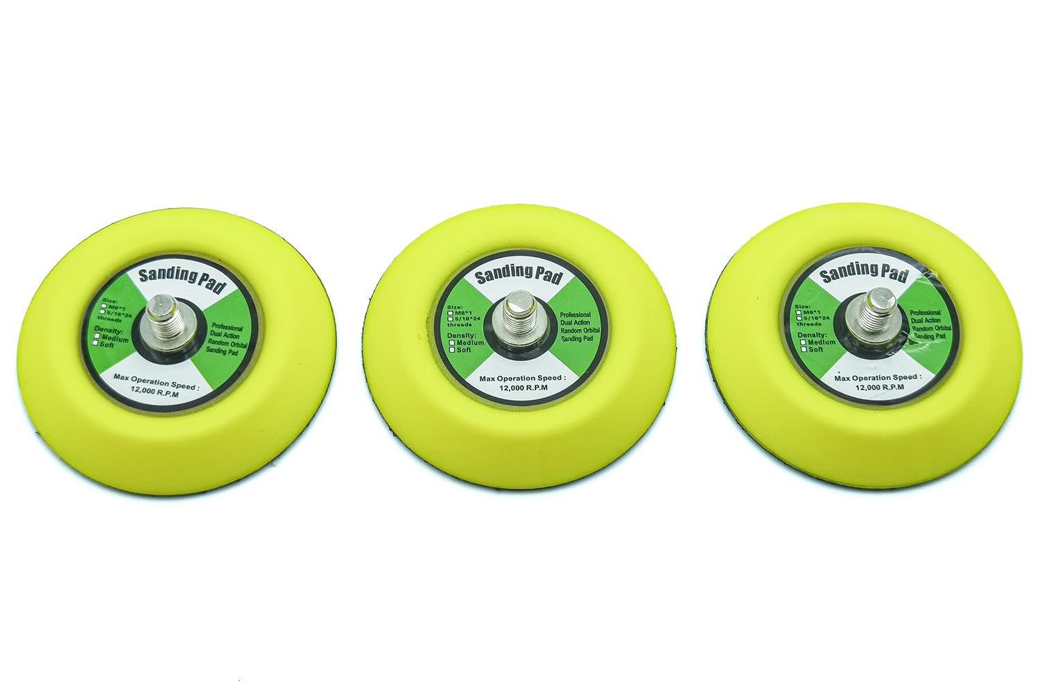 3 Pcs 3 in 75 mm Backing Pad Hook and Loop Backing Plate 5/16"-24 Thread DA Air Random Orbital Sanding Pad Sander/Polisher Backer Pad for Sanding