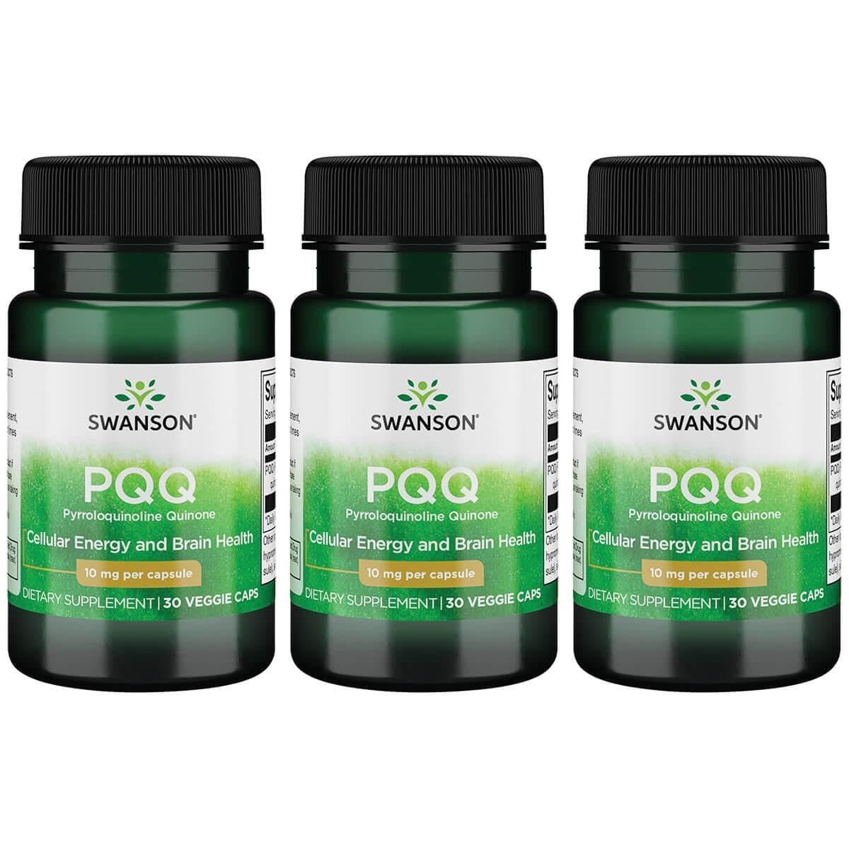 Swanson Pqq Pyrroloquinoline Quinone 10 mg, 30 Vegan Capsules, 3 Pack 30 Count (Pack of 3)