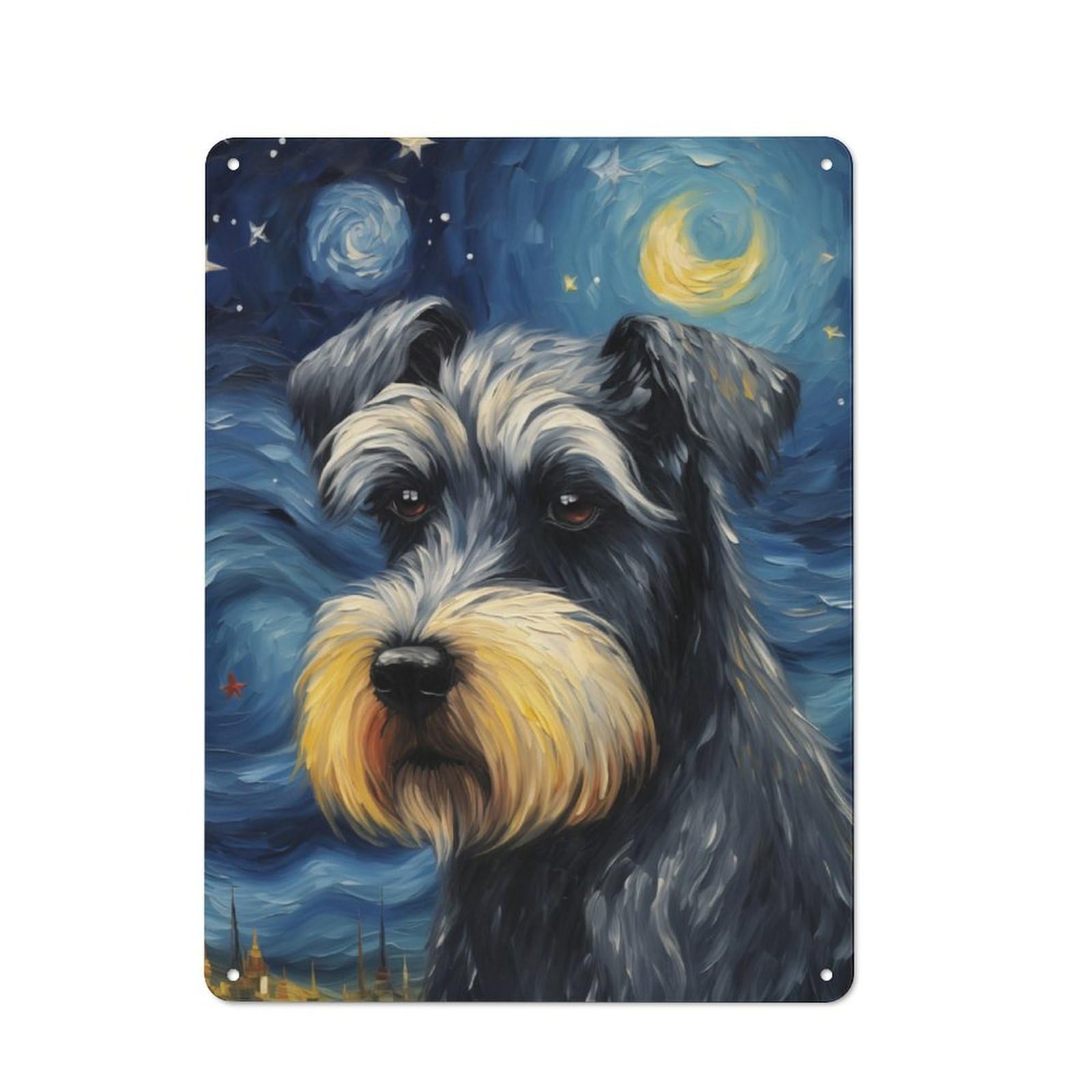 Junmoney Miniature Schnauzer Metal Plaque 40X30cm With For Garage Wall, Rustic Decor, For Winter Interiors And Metal Sign Collectors