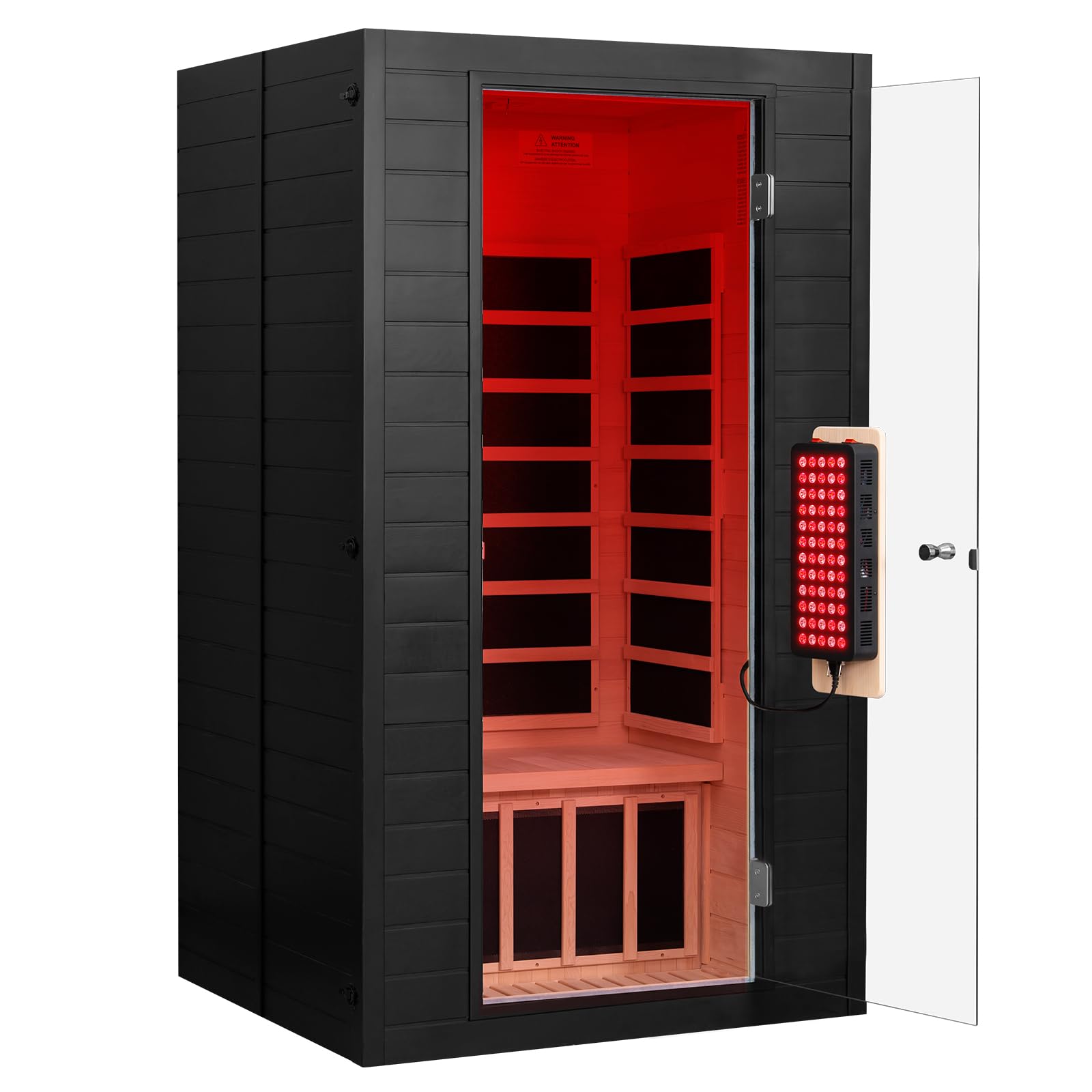 springspa 1-2 Person Full Spectrum Infrared Sauna with Red Light Therapy