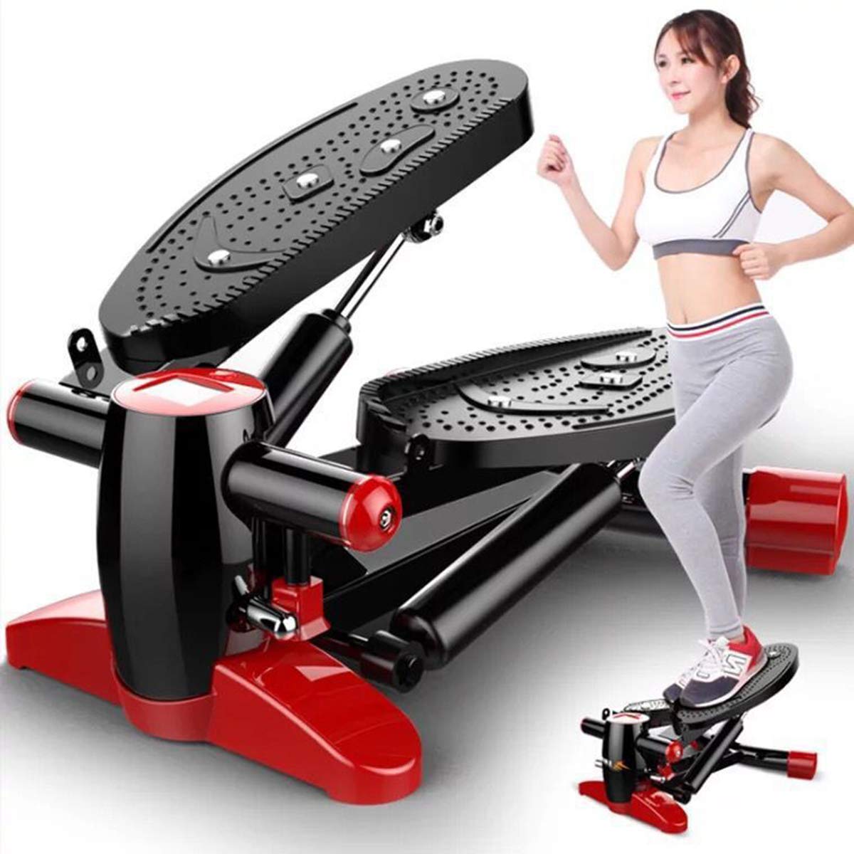 Stepper per Scale Fitness, Stepper per Scale Aerobica Twist Stair con Monitor LCD, Bande di Resistenza e Tappetino, per Principianti e Professionisti