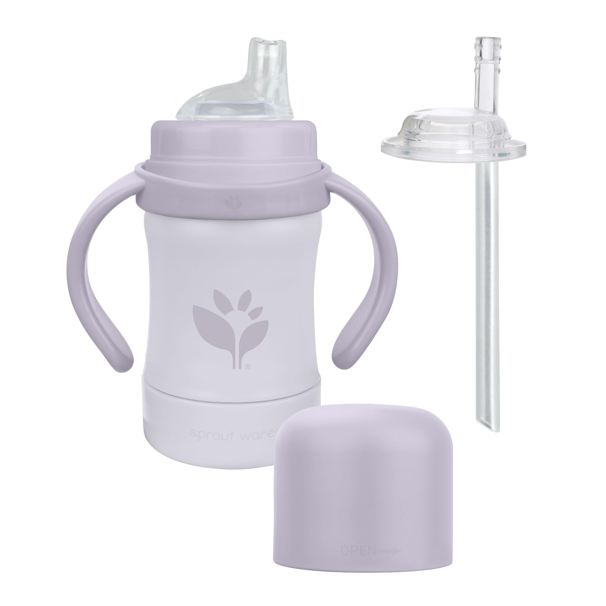 Green Sprouts® Sprout Ware® Sip & Straw 6oz., 6mo+, Plant-plastic, Platinum-cured Silicone, Dishwasher Safe, Grows with Baby, Tested for Hormones