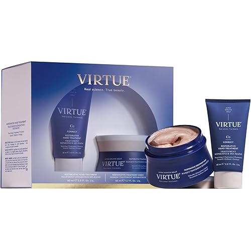 VIRTUE Hand and Hair Revival Duo with Restorative Hair Treatment Mask and Hand Cream, Ulta-Nourishing, Strengthens Hair and Protects Against Dry Skin