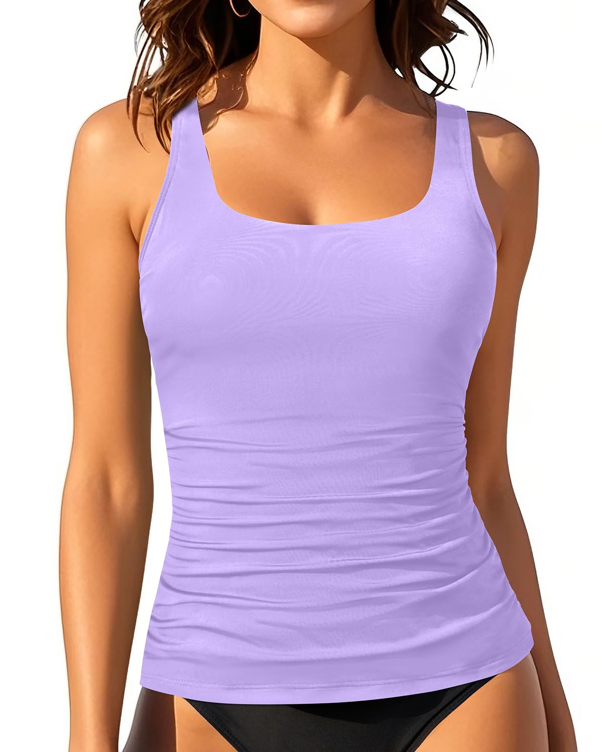 Tankini Tops for Women Tummy Control Swimwear Top Only No Bottom