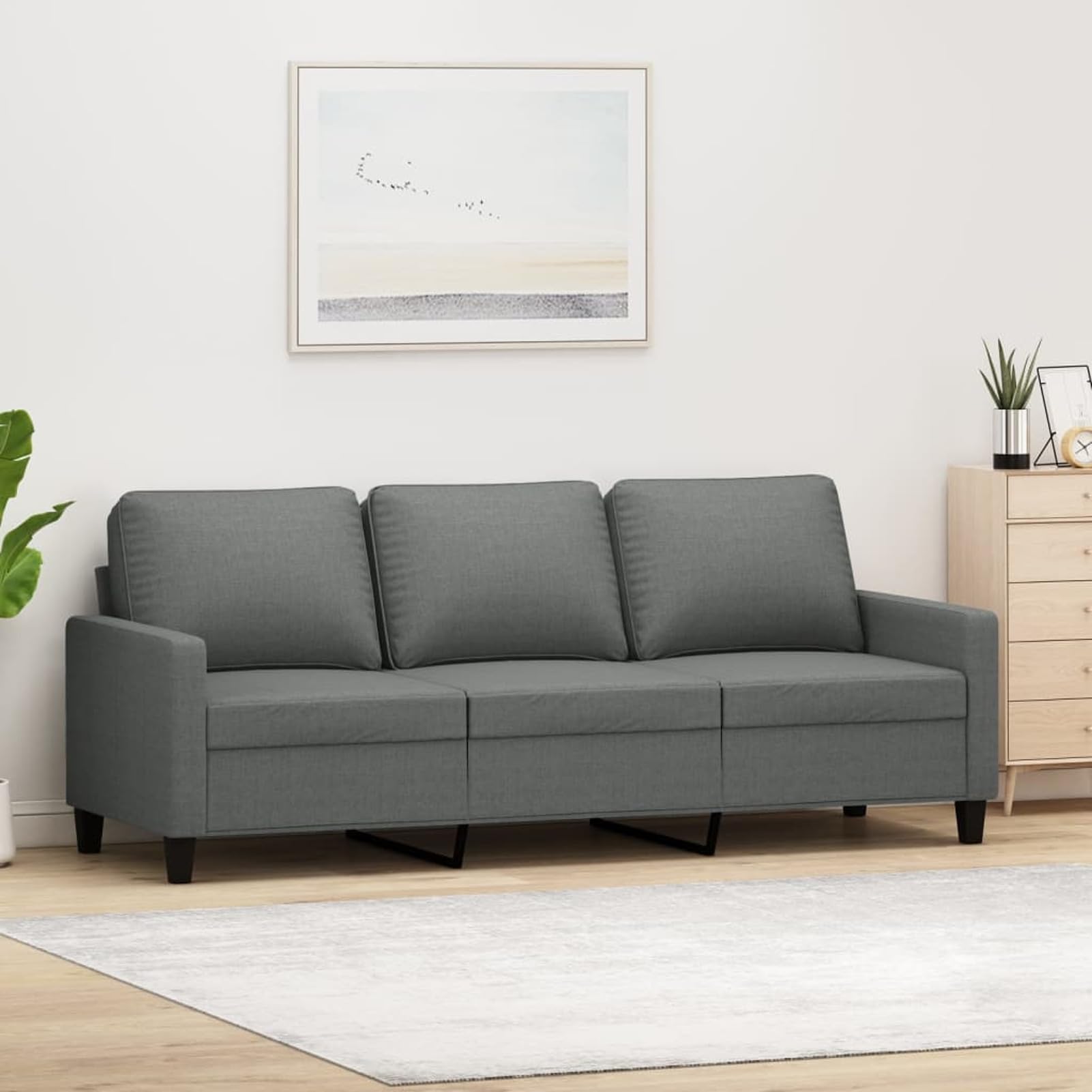 Rantry 3-Sitzer-Sofa, hellgrau, 180 cm, aus Stoff, Gartenmöbel, Schlafsofa, Wohnzimmer, Sofa, Außensofa, Wohnzimmer, Terrasse, Außeneinrichtung, K