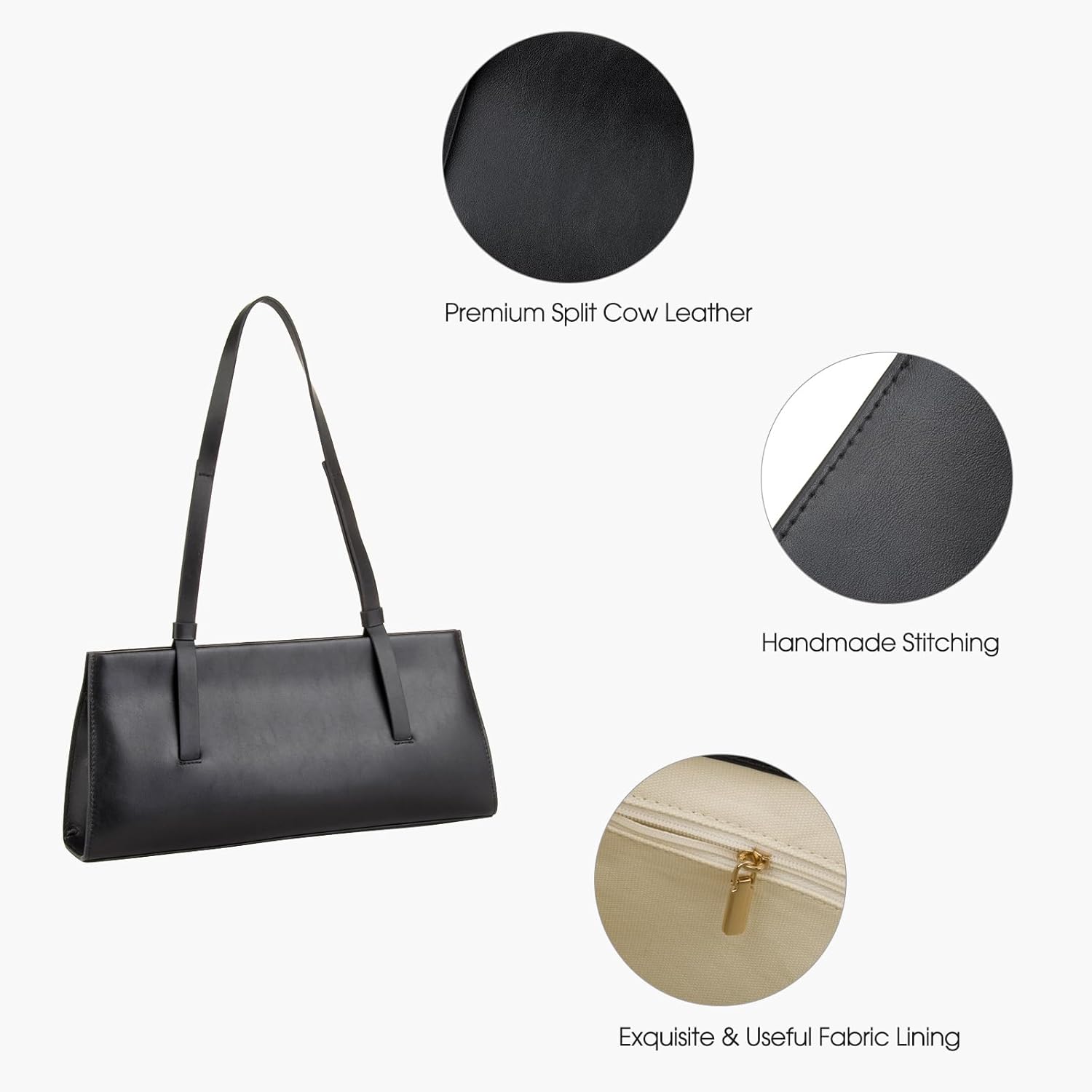 Genuine Leather Trendy Shoulder Bag for Women, Small Women Handbag and Clutch Purse - Image 5