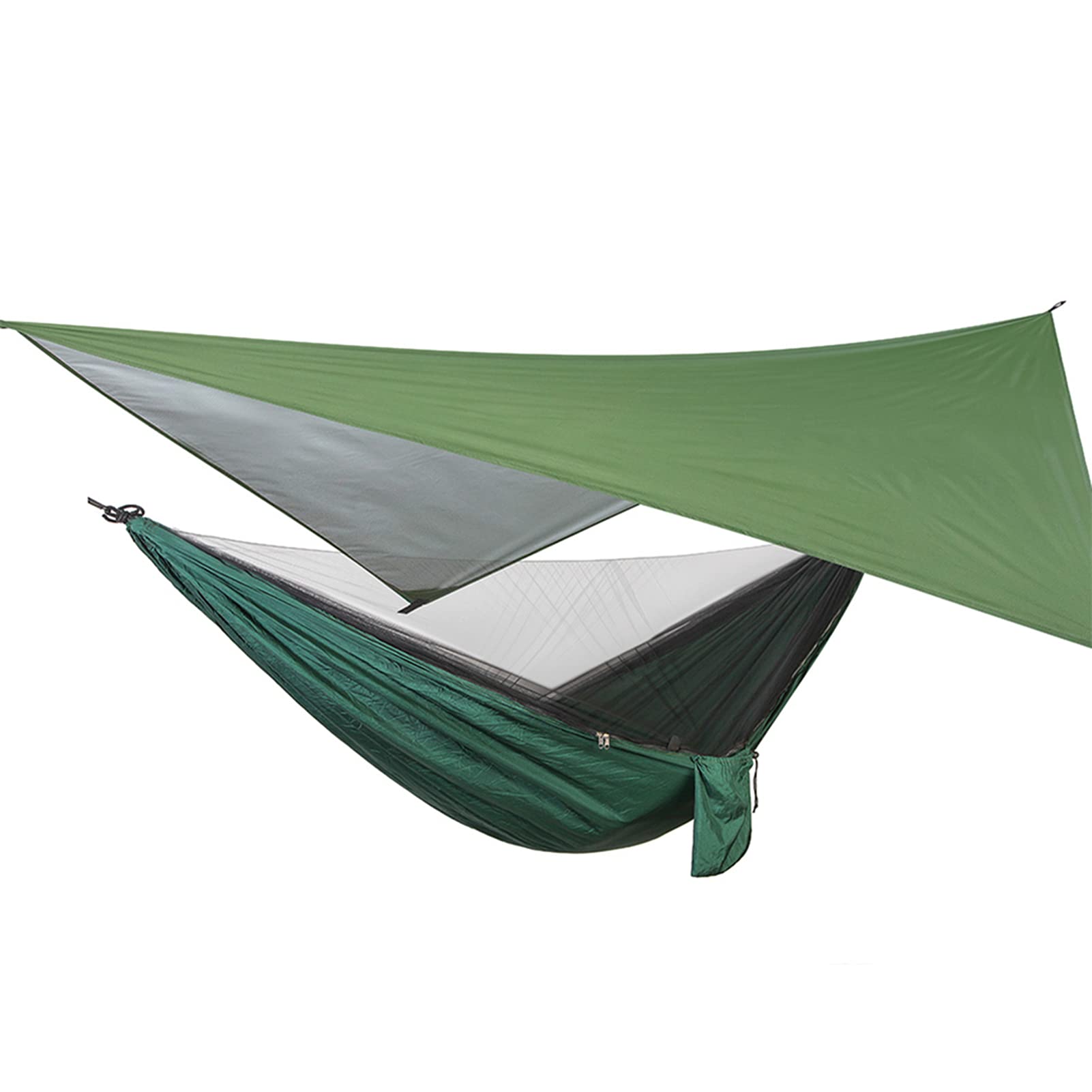 Yosoo Health Gear Amaca Portatile, Amaca Sospesa in Nylon con Zanzariera e Tettoia, Carico 300 Kg 290 X 140 Cm, Doppia Cerniera 3 Cuciture Ad Ago, per Campeggio, Viaggio, Giardino, Cortile
