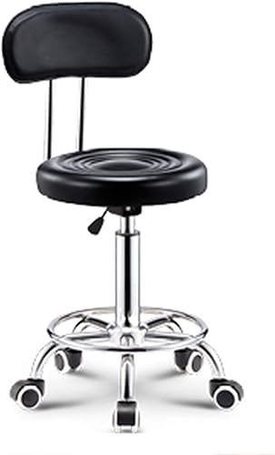 Miniatura 9 de Taburete de bar ajustable giratorio, chasis de acero grande, respaldo moderno para el hogar, taburete redondo de pierna alta, carga de 220.5 lbs,