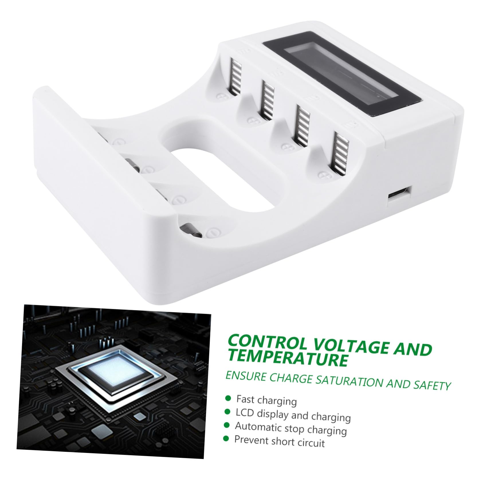 Hemobllo 3pezzi Caricabatterie Usb Per Batterie Ricaricabili Con Display Lcd Caricatore Slot Per Pile Sicurezza e Funzionalità Avanzate Compatibile Con Vari Tipi Di Batterie Ricaricabili