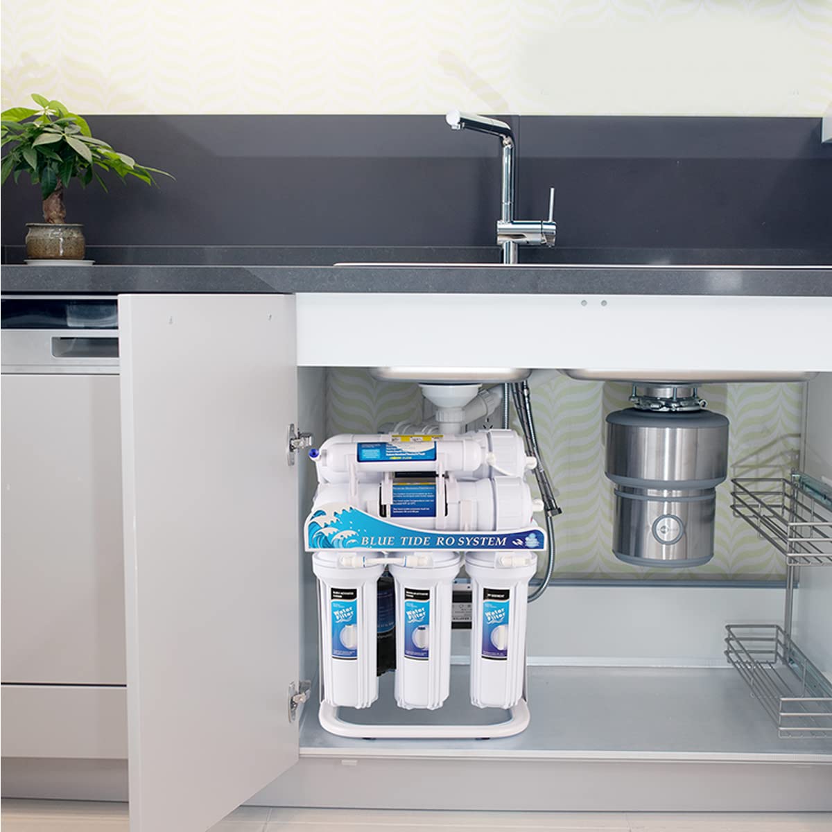 AcquaHOME® OSMOBASIC DIRECT DEPURATORE ACQUA OSMOSI INVERSA 400/600 GPD PRODUZIONE DIRETTA 1600/2400 L/GIORNO - 5 STADI (600 GPD - 2400 L/giorno)