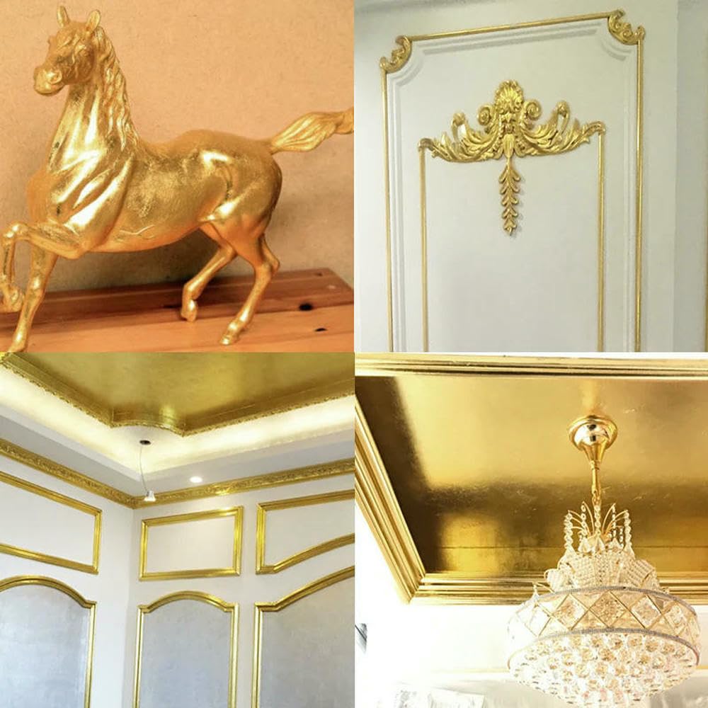 500 Stück 14 cm Blattgold-Imitat, Goldfolienblätter, Vergoldung, Kupfer Nr. 2,5, Blatt für Kunsthandwerk, vergoldet, DIY-Kunsthandwerk