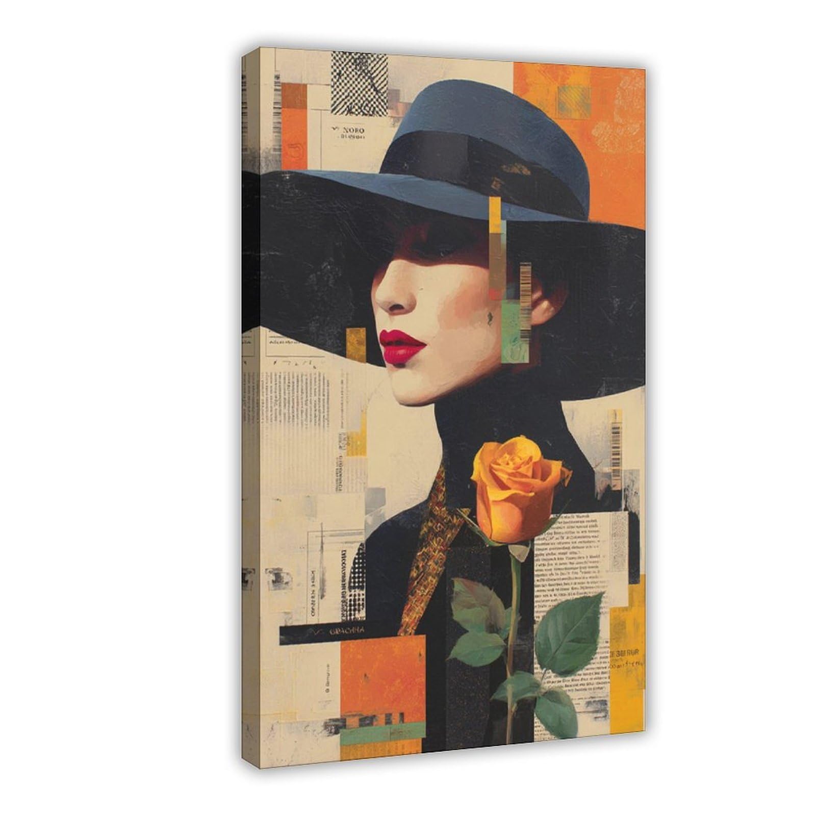 Bareronor Modern Abstract Woman Canvas Poster Bedroom Decor Landscape Office Room Decor Gift 24" L X 36" W