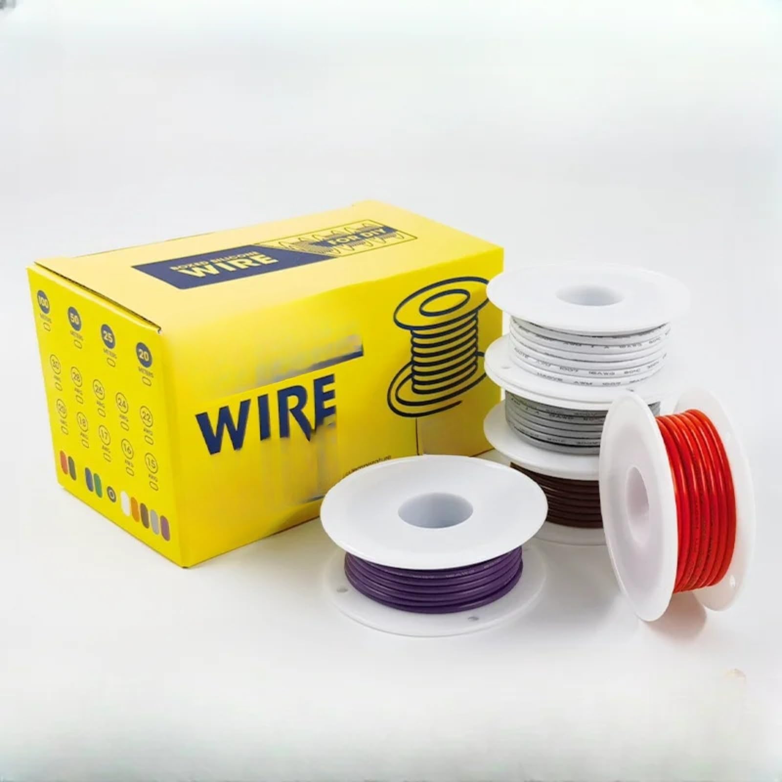 30/28/26/24/22/20/18/16AWG Twisted Cable 5 Color Mixer Kit (Boxed 1; 20AWG x10m x5 roll)