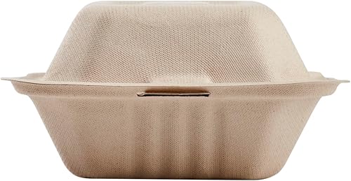 Miniatura 24 de KARAT EARTH Clamshell - Recipientes de alimentos para llevar [9 x 9 pulgadas, 200 unidades] 3 compartimentos Contenedores compostables