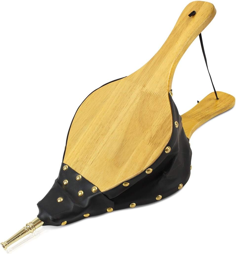 Fireplace Bellows 19″x 8″ Large Wood Air Blower for Outdoor Fire Pit