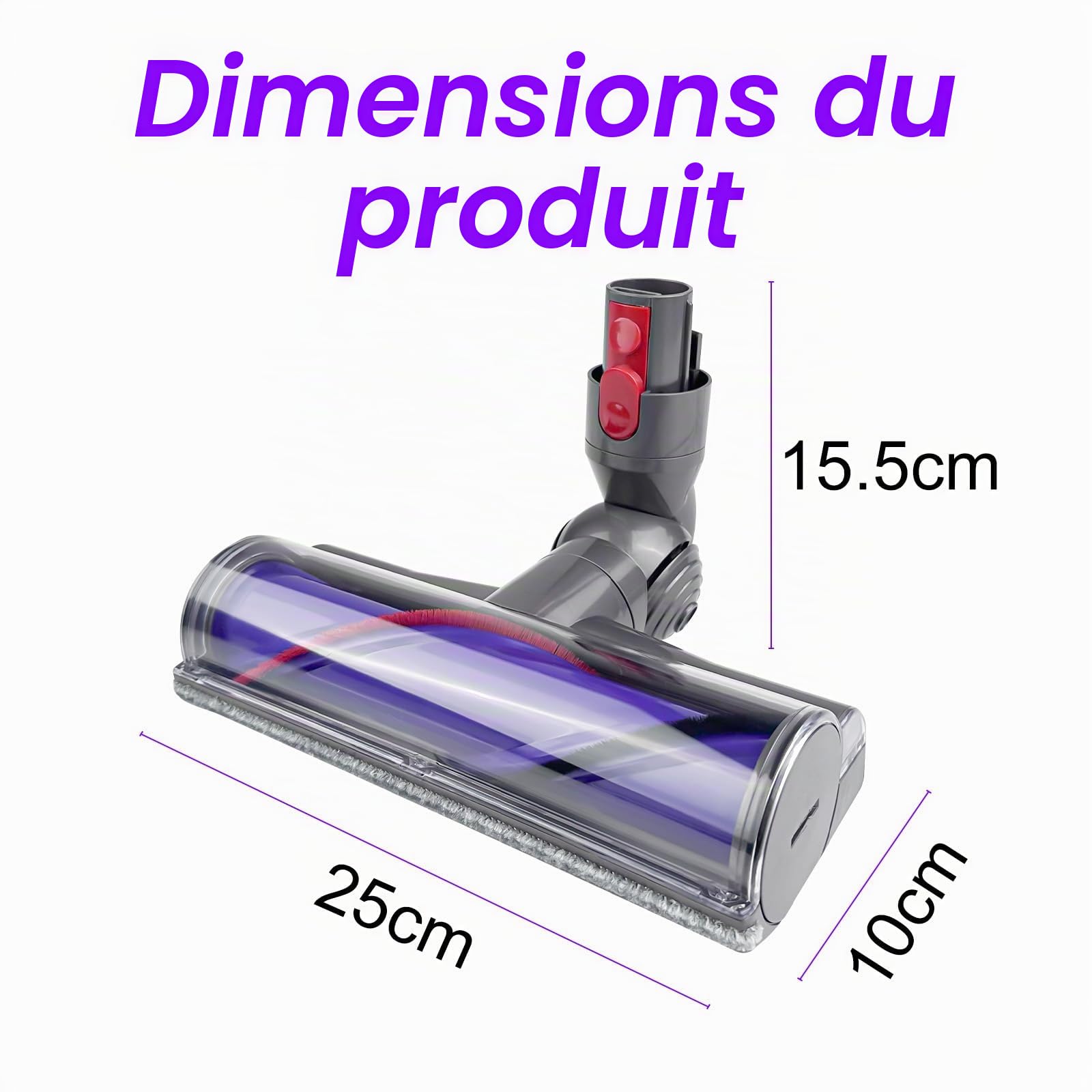 Tête de Brosse, Brosse Motorisée Compatible avec Aspirateur Dyson