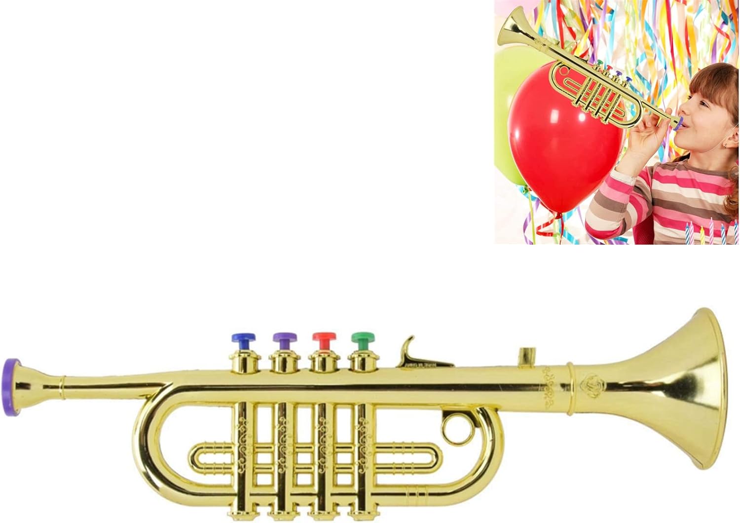 Niiyen Kids Trumpet, Kid Trumpet Golden Coated ABS Children Preschool Music Toy Gift Wind Instrument, for Train Children's Sense of Rhythm and Promote Their Musical Intelligence : Toys & Games