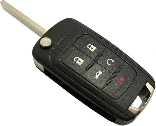 Miniatura 2 de J-ACCES - Funda para llavero de automóvil para Chevy Chevrolet Camaro Cruze de 5 botones, sin cortar, plegable, sin llave, para entrada remota,