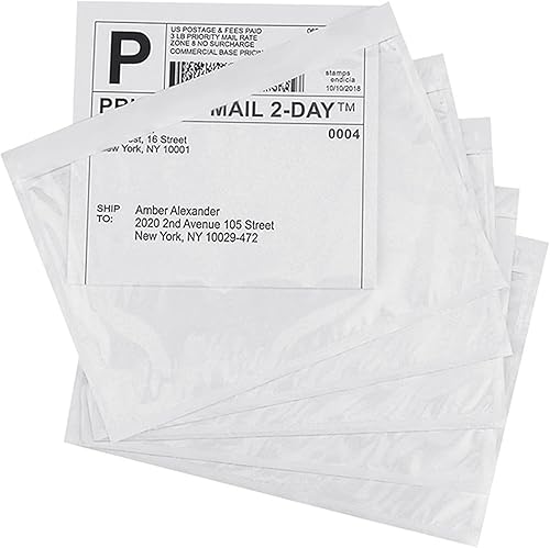 LabelMore Bolsas de carga superior autoadhesivas transparentes de 7.5 pulgadas x 5.5 pulgadas, sobres de etiquetas de envío, bolsas de correo para