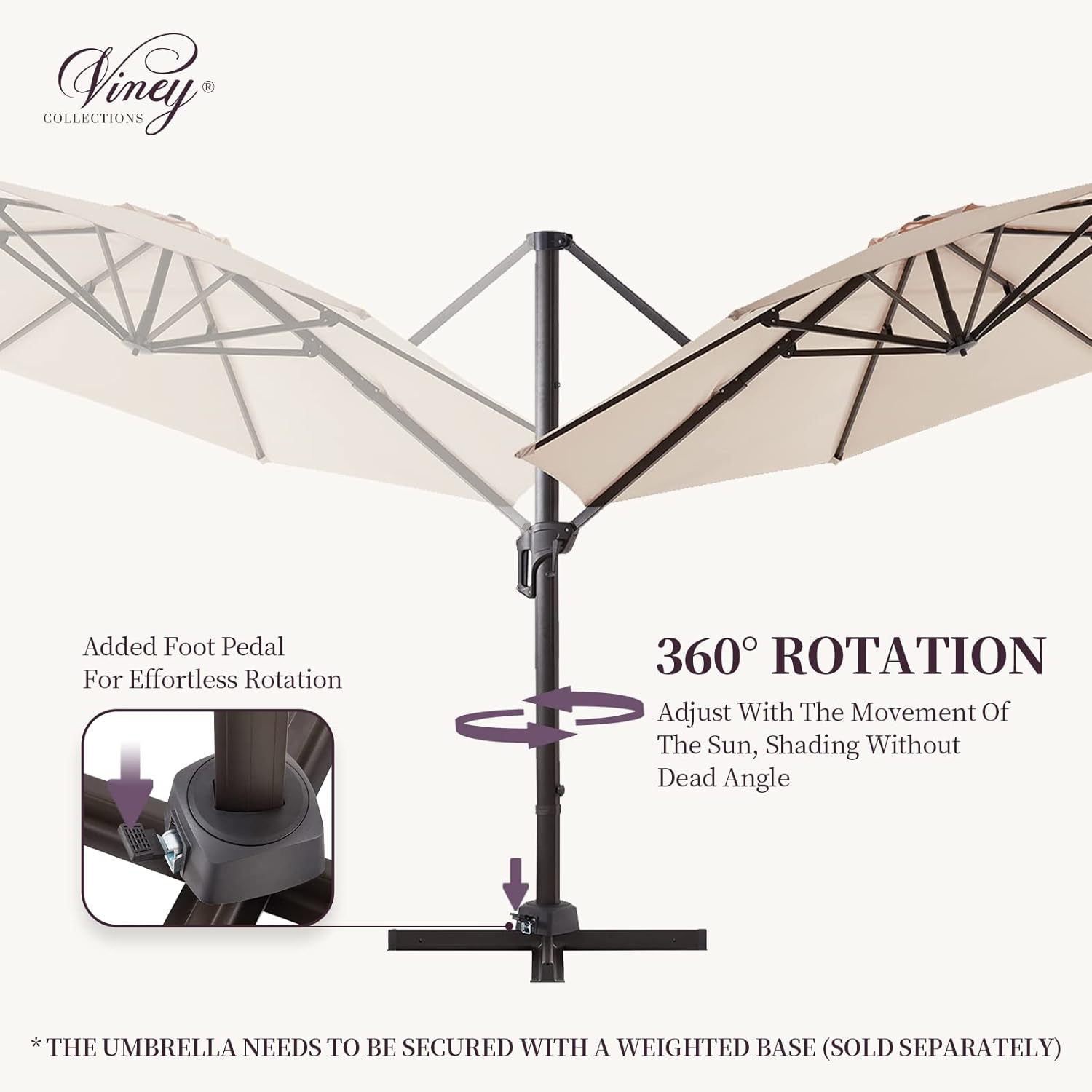 Buy VINEY Patio Umbrellas 12Ft Outdoor Offset Cantilever Umbrella, 60