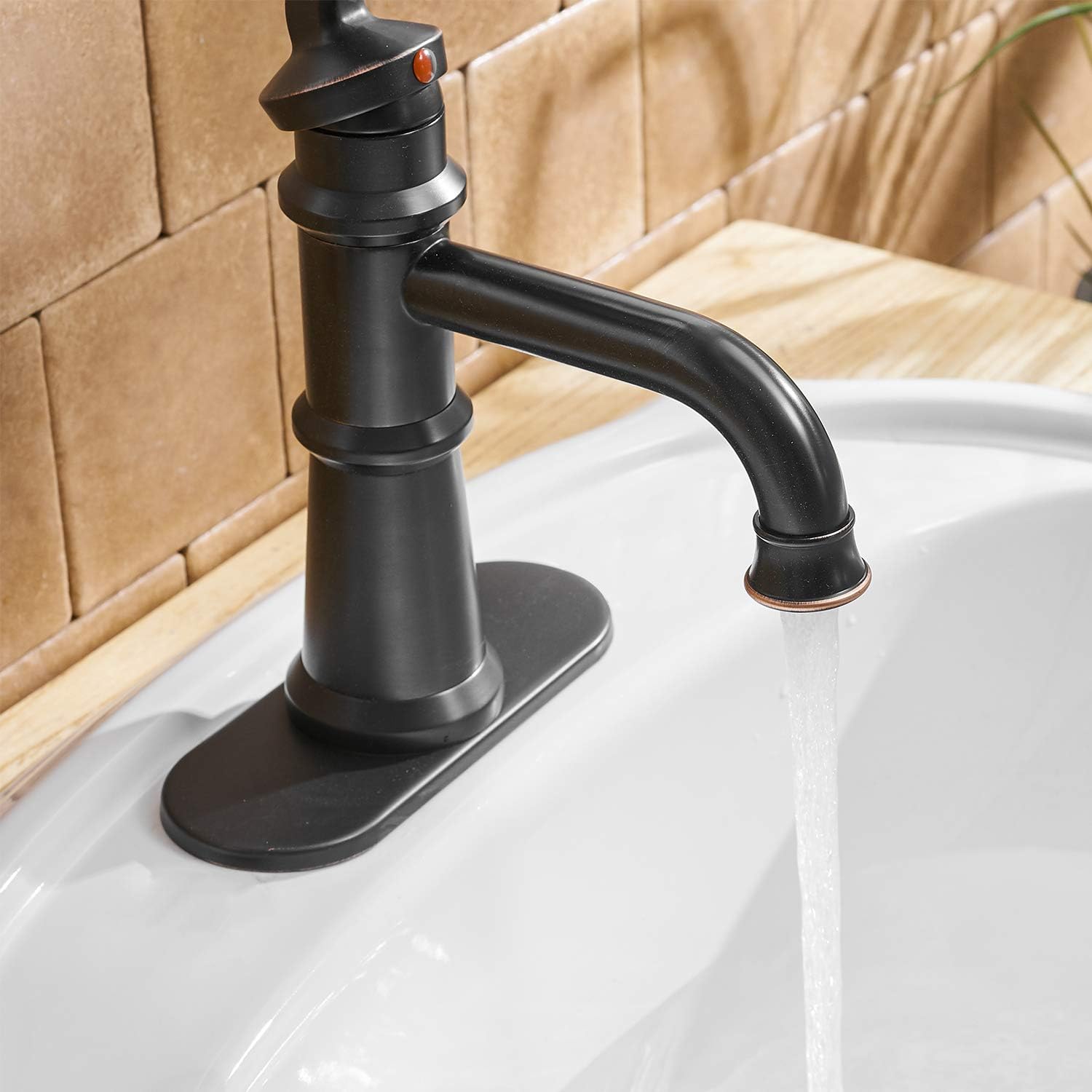 Tор Brаndѕ BWE Waterfall Single Hole One Handle Oil Rubbed Bronze Commercial Bathroom Sink Faucet Lavatory Deck Mount
