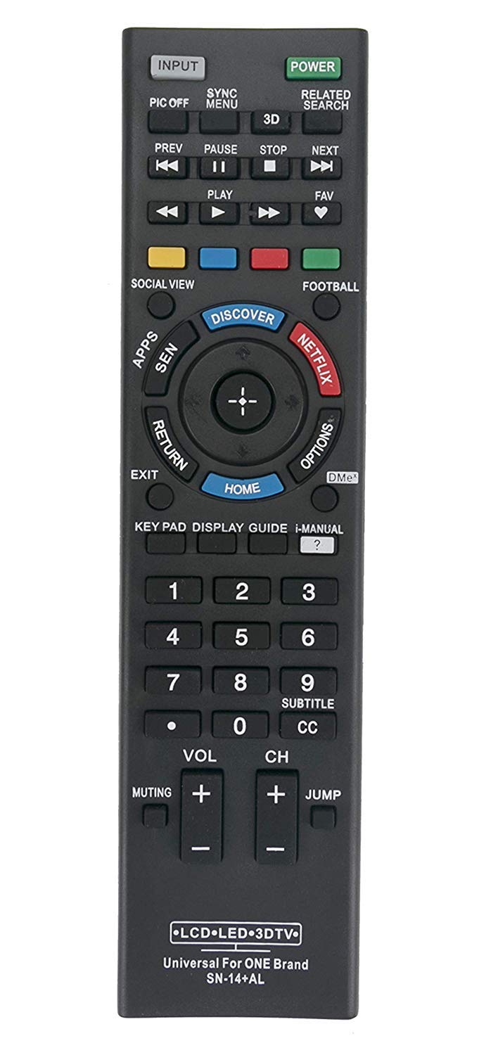 Allimity Universal Learn Remote Control SN-14+AL for Sony RM-YD005 RM-YD014 RM-YD018 RM-YD021 RM-YD024 RM-YD025 YD026 YD027 RM-YD028 RM-YD040 RM-YD063 RM-YD065 RM-YD092 RM-YD102 RM-YD103 RM-Y156