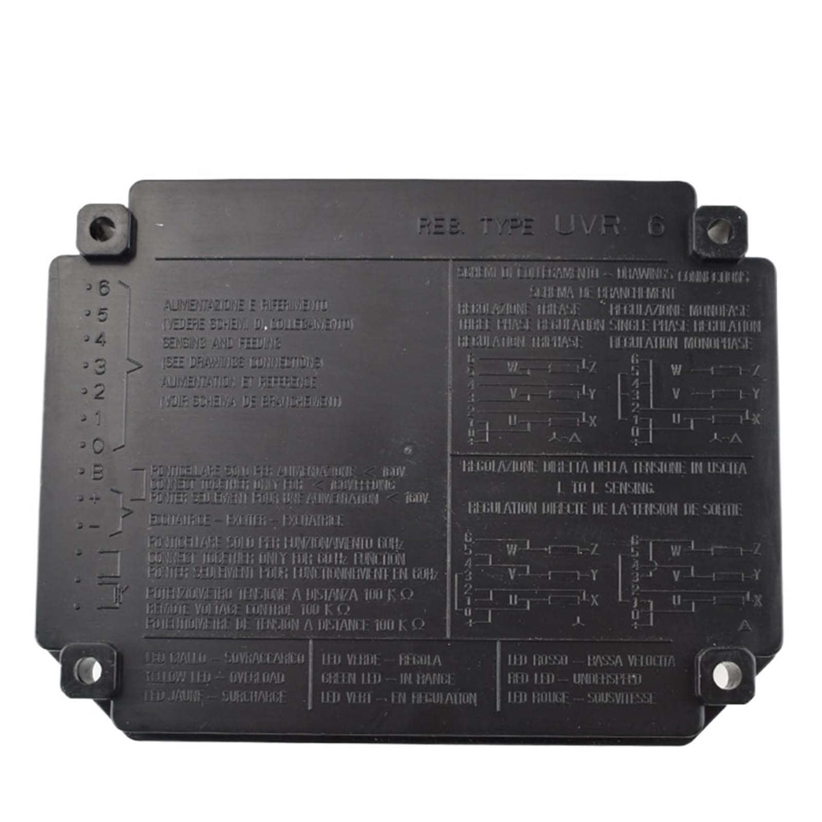 Spa UVR6 Regulador automático de voltaje Regulador automático de voltaje Alternador de estabilizador de generador de energía Ajusificador trifásico único