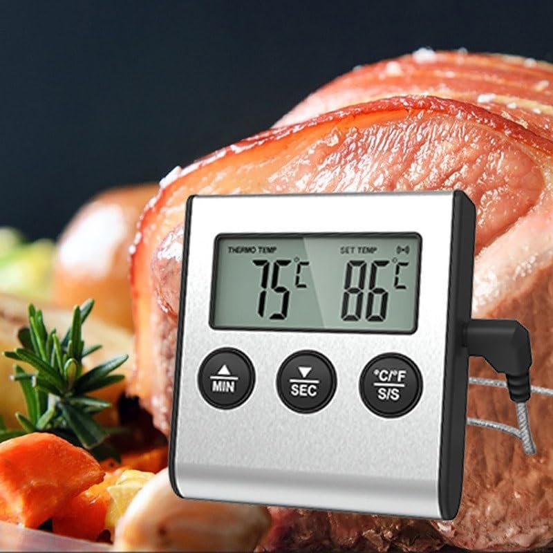 ABS Food Thermometer Probe Button Kitchen Barbecue Electronic Temperature Measurement